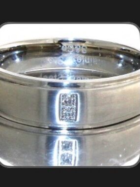 Men’s stainless steel natural diamond wedding ring size 10